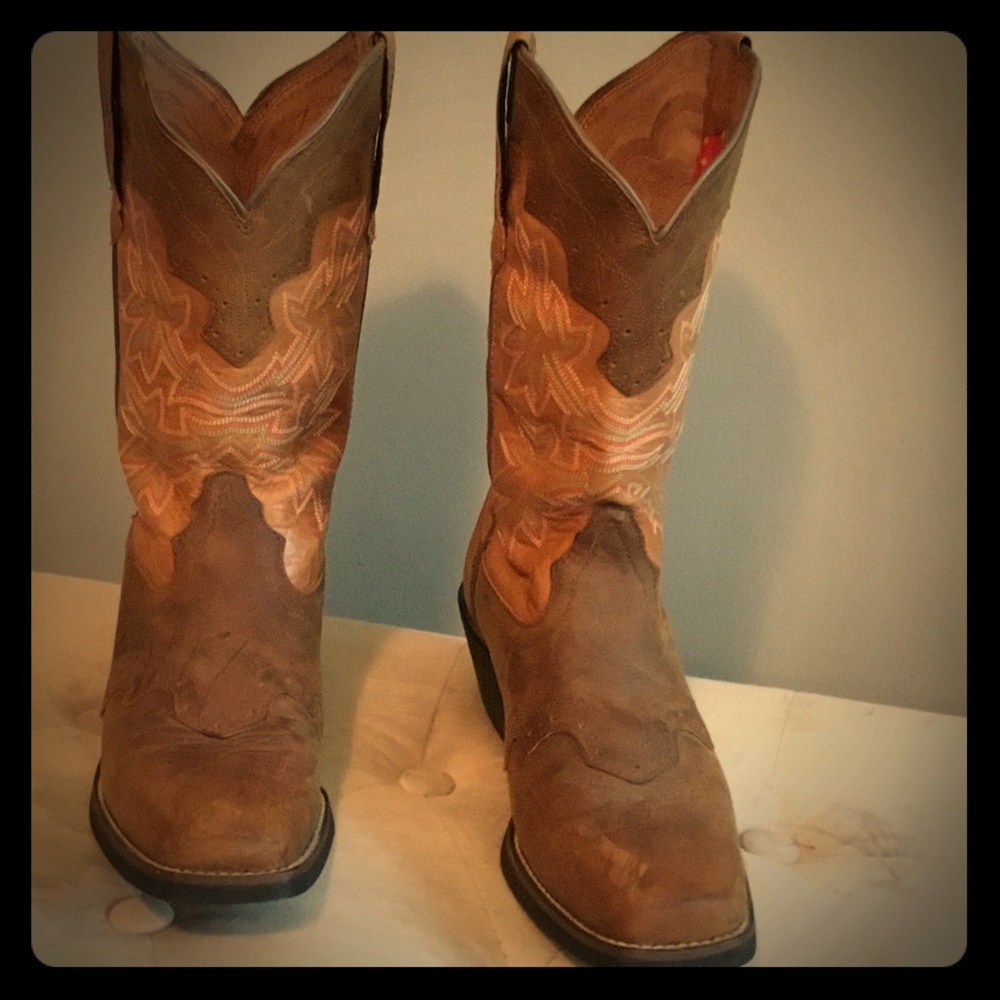 Tony Lama, square toe boots, like new